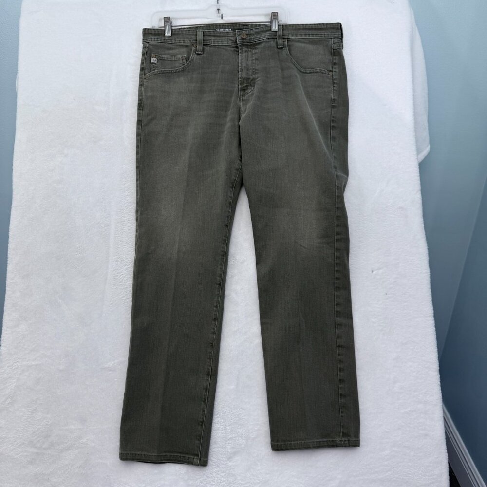 AG Adriano Goldschmied The Matchbox Pants Mens 38x30 Green Slim Straight Stretch